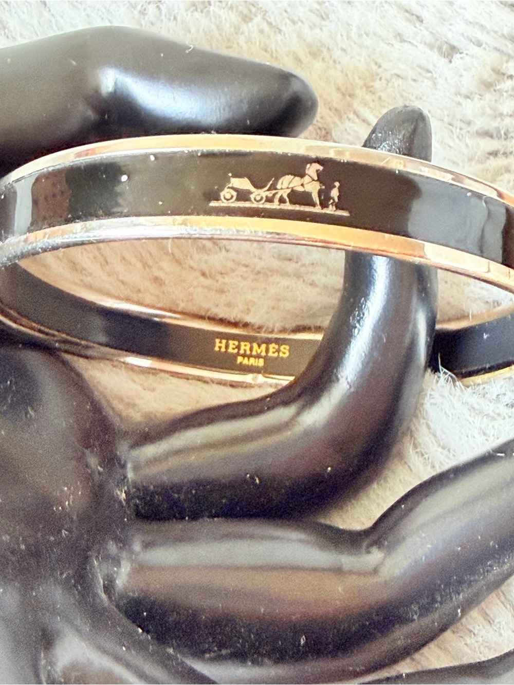 HERMES Tone Bangle Bracelet - AUTHENTIC Orange Box